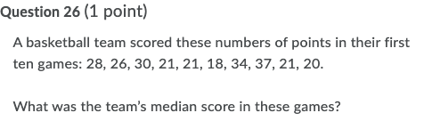 numbers of points in their first ten games: 28, 26, 30, 21,