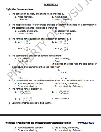 C. L. Robbins, d. None of these. 2. The responsiveness (or percentage
