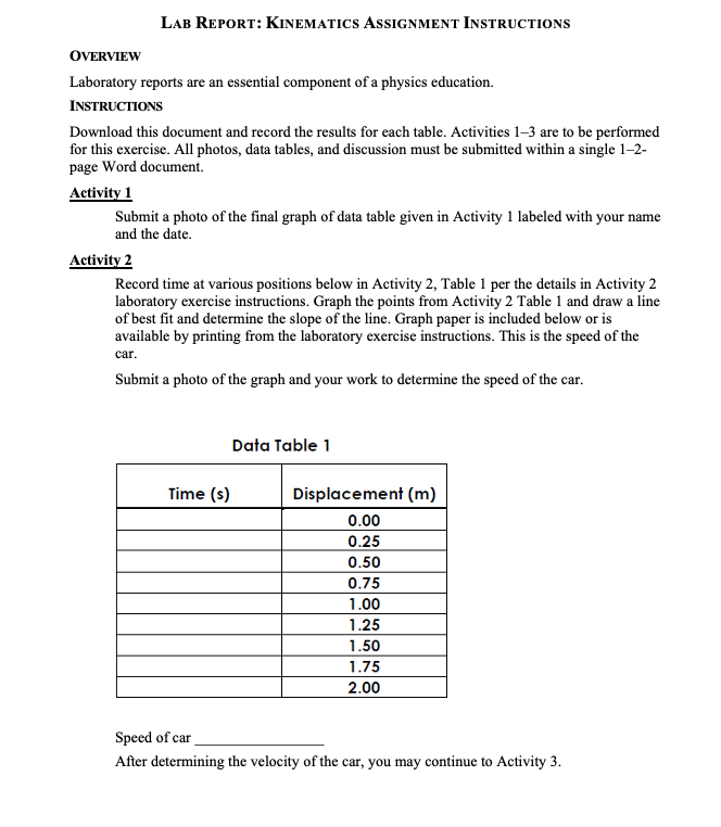 the position and time data. The graph of an object's motion can