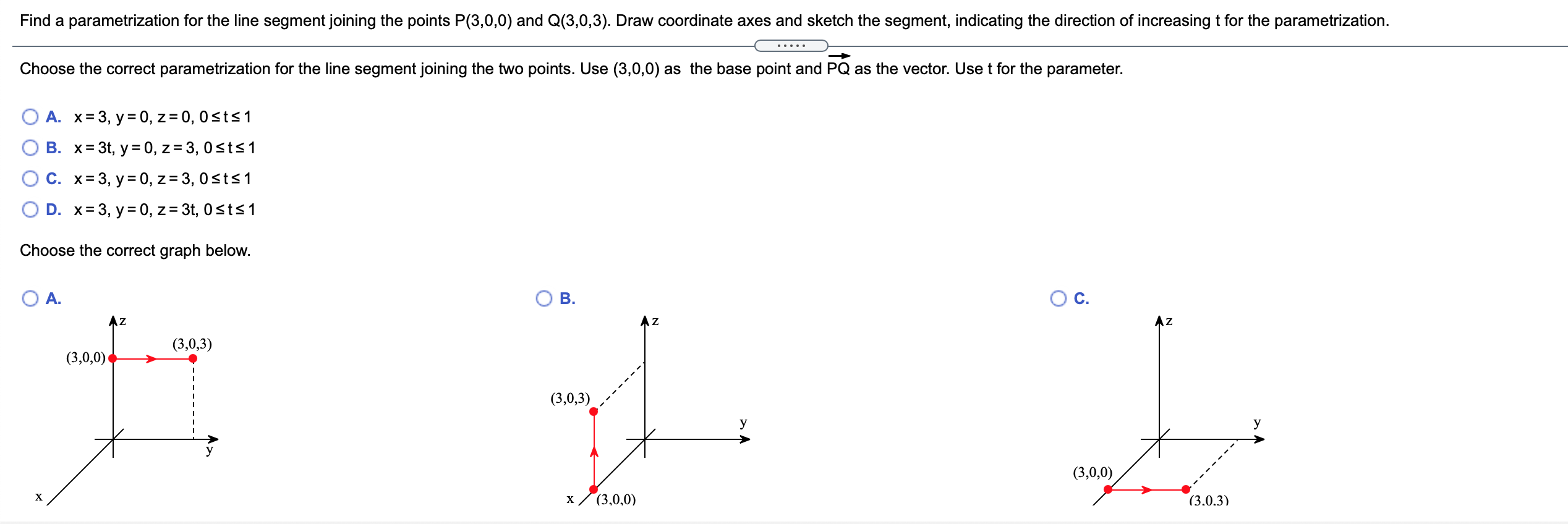 Find parametric equations for the line through the origin parallel to the