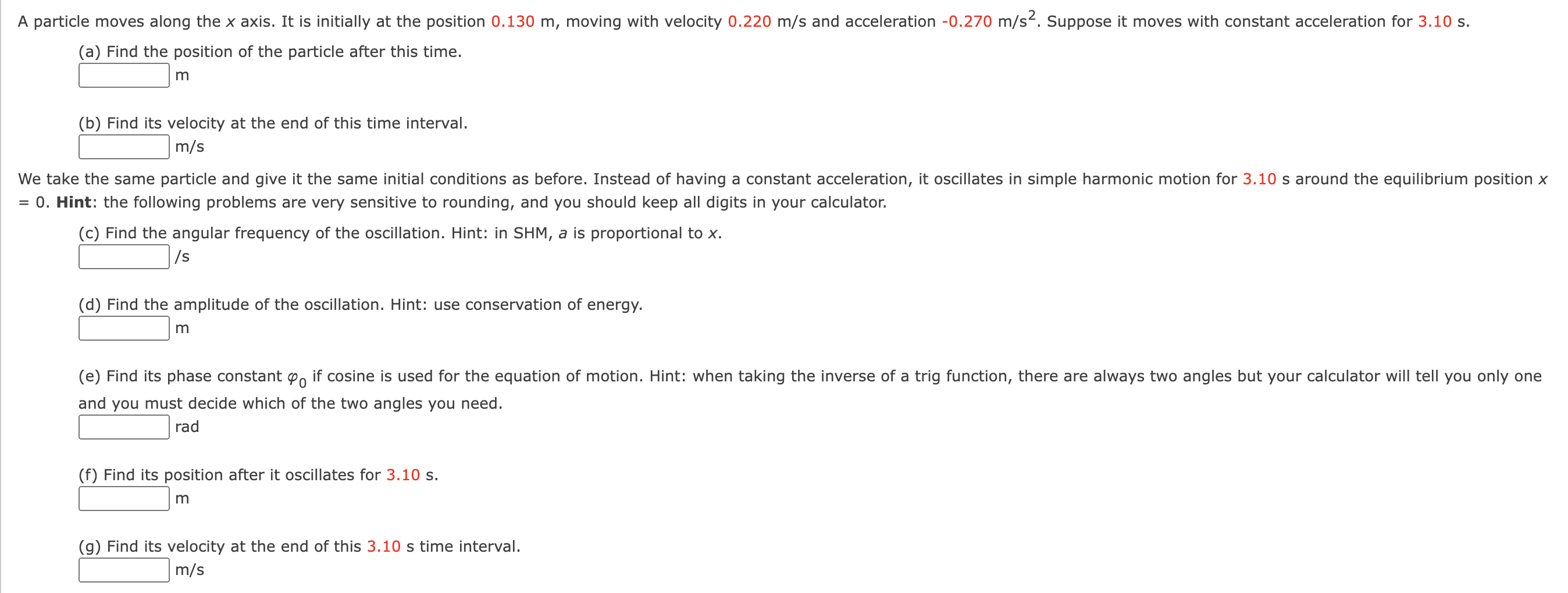 I don't understand this problem A partic e moves along the x