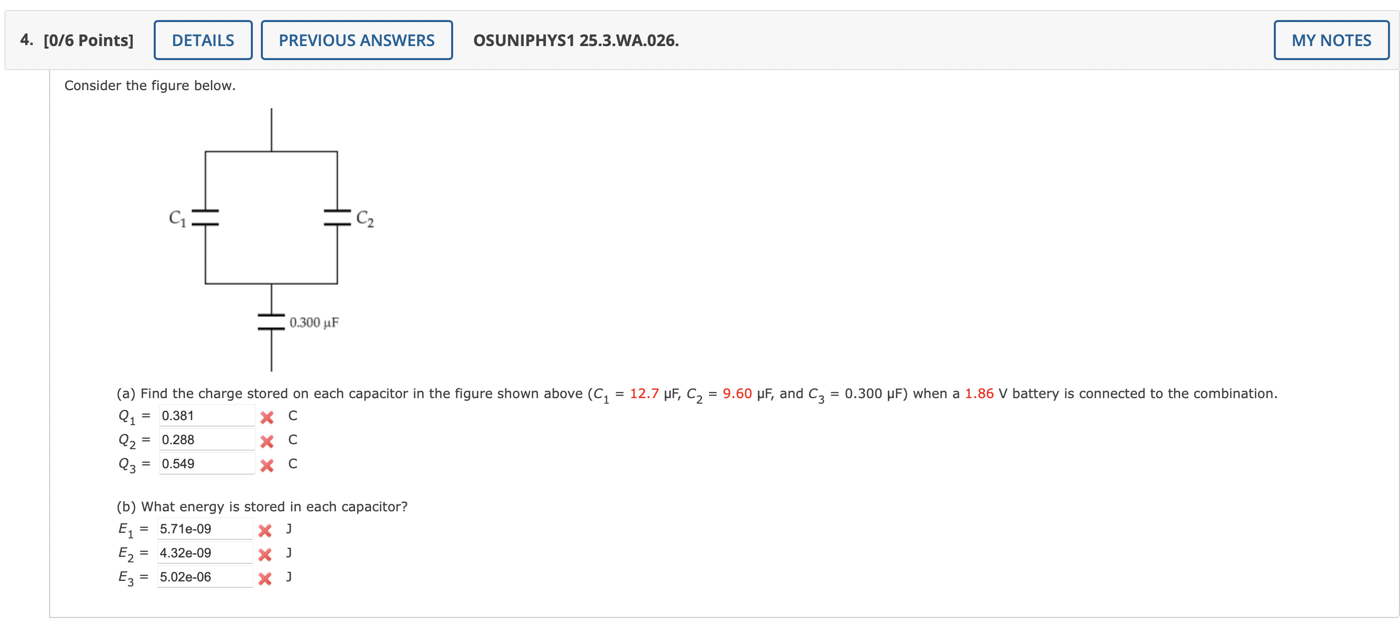 V). (Due to the nature of this problem, do not use rounded