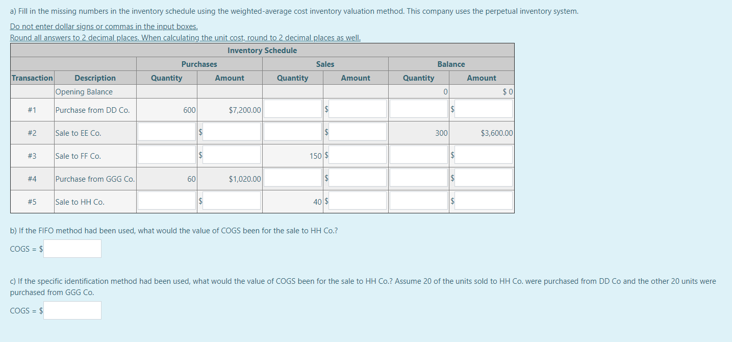 How do I solve this a) Fill in the missing numbers in