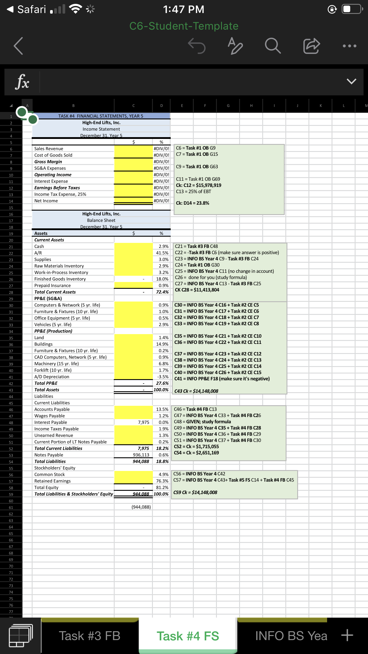 walk me through this template. Safari . bill 1:47 PM C6-Student-Template AD