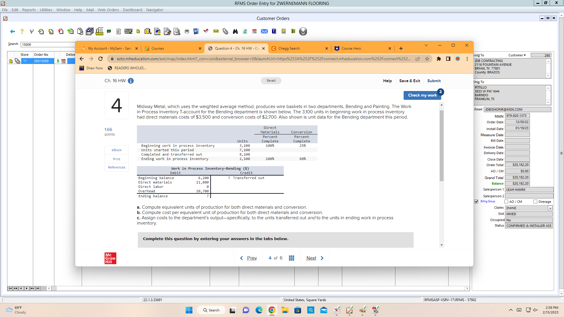 x C Chegg Search x Course Hero x + Store Order No