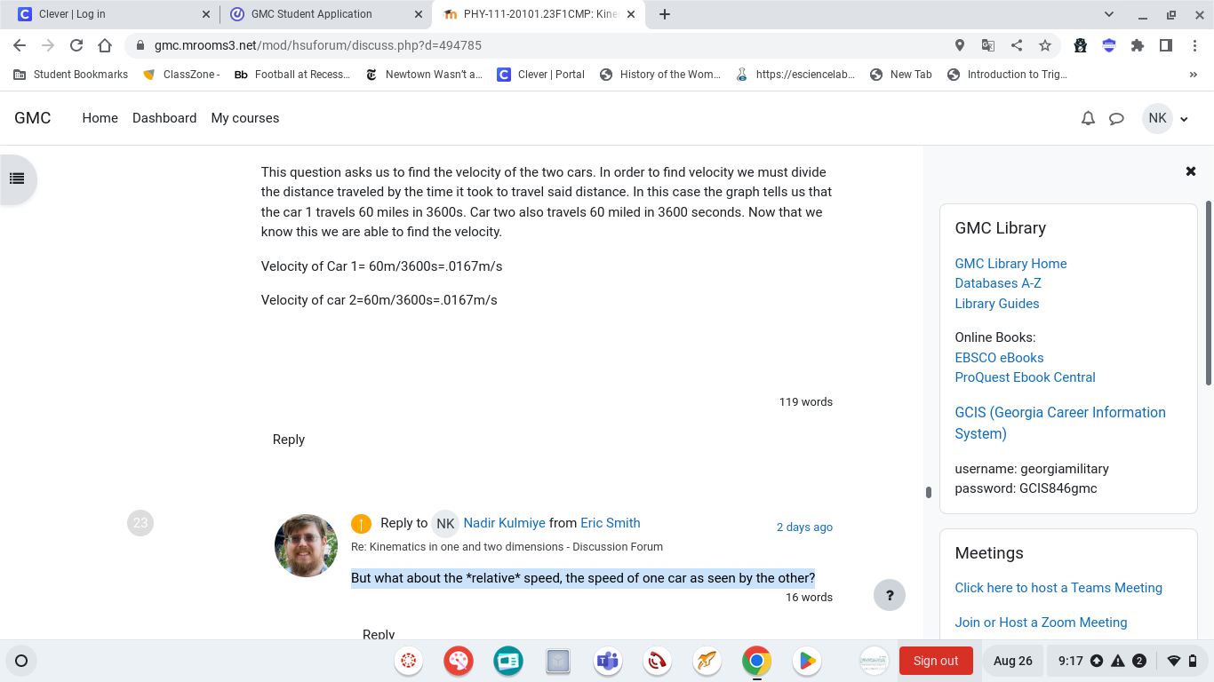 C Clever | Log in X GMC Student Application X Th