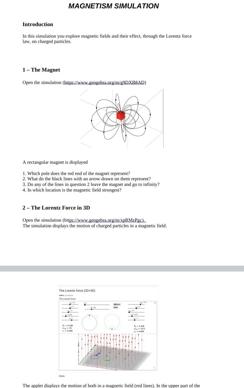 reelangular magnet is displayed 1. Which pole does the red end of
