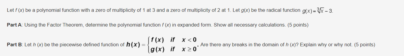 compare the domain and range of the polynomial function f (x) to
