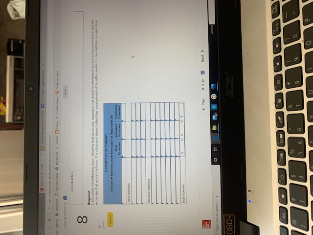 Sturd 8 Elegant Decor Company's management is trying to decide whether to