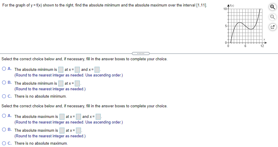 needed] The absolute minimum value is D at x= |:|. (Use a
