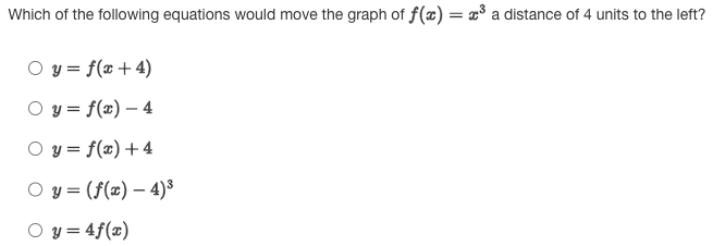  Which of the graphs shown below represents the base function /(@)