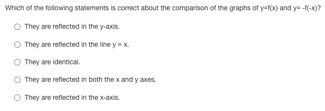 to the left? O y= f(x +4) Oy= f(z) - 4 Oy=