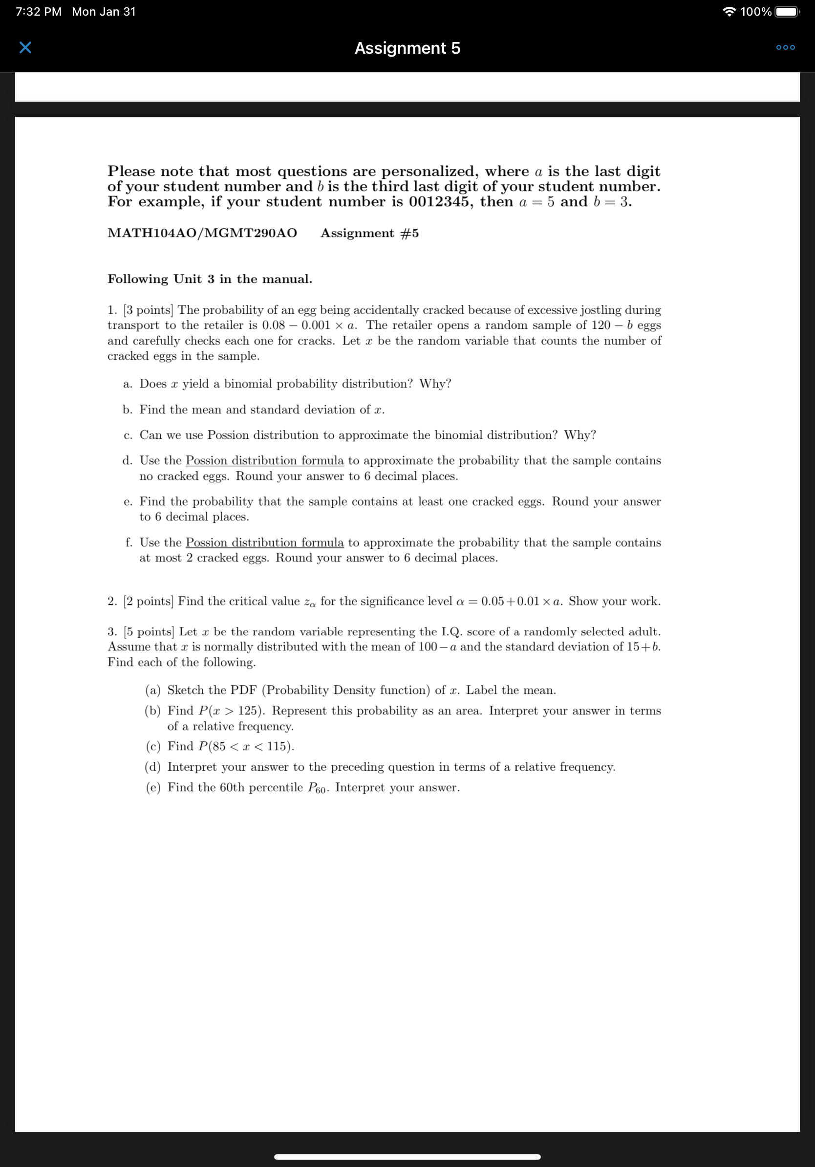 PLEASE USE : A= 9 B= 8 7132 PM Mon Jan 31