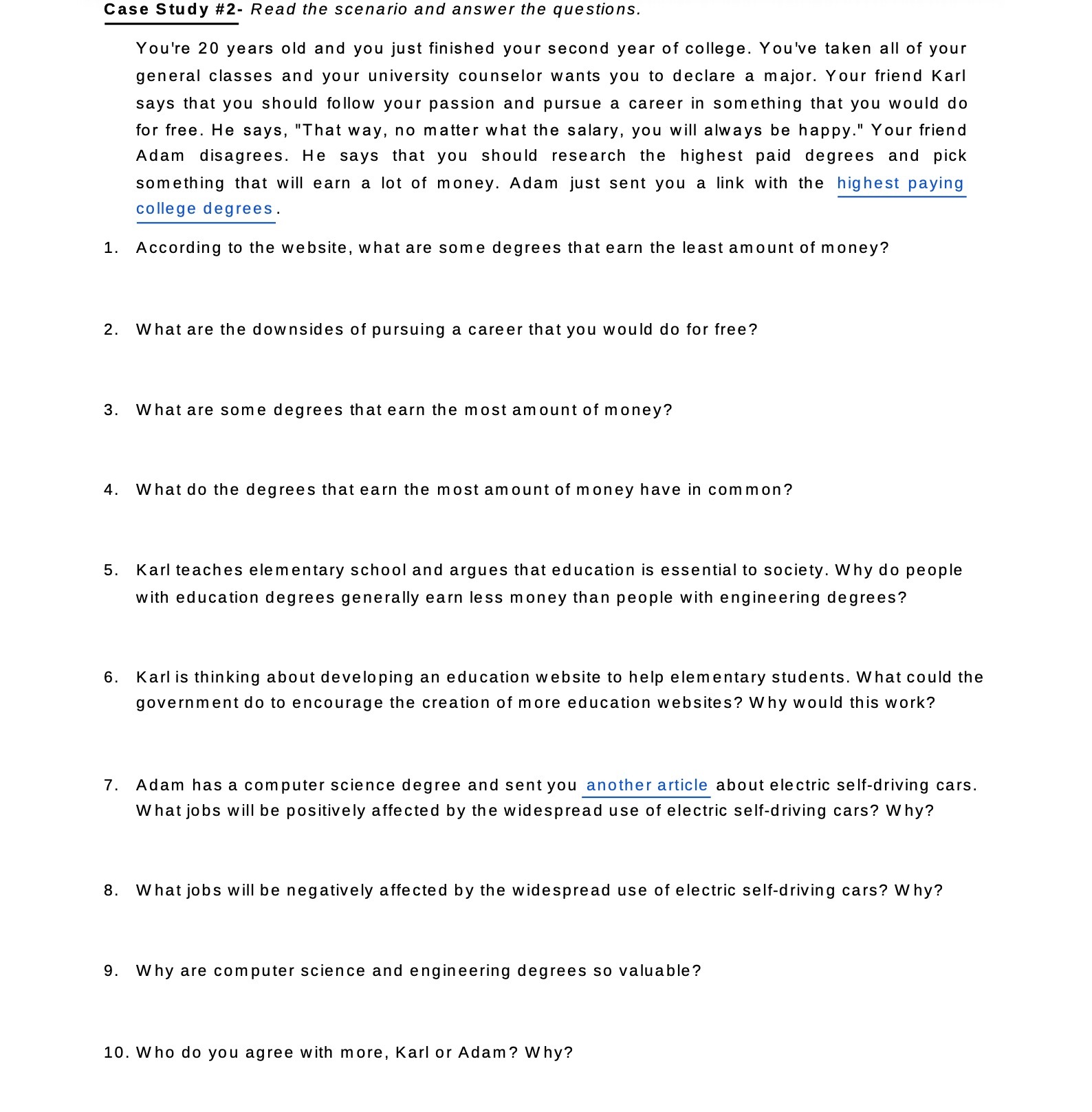 20 years old and you just finished your second year of college.