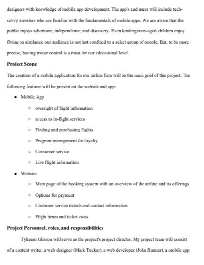 your project and identify the relevant project management plans related to your