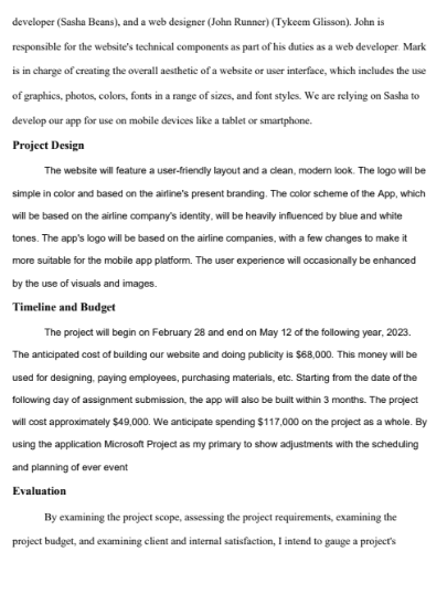 project in the following: i. Develop the five management process groups as