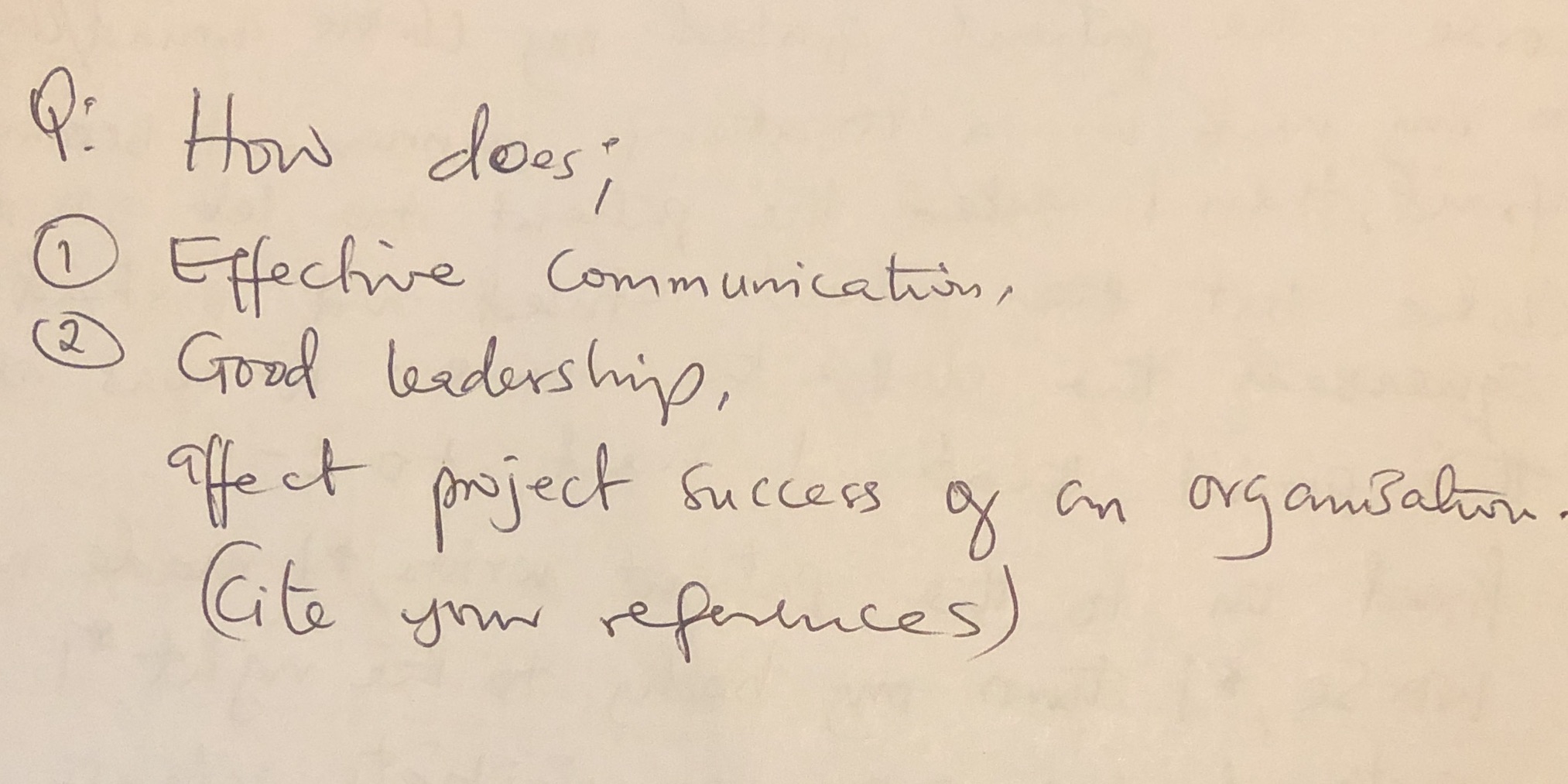 How does 1. effective communication 2. Good leadership affect project success of
