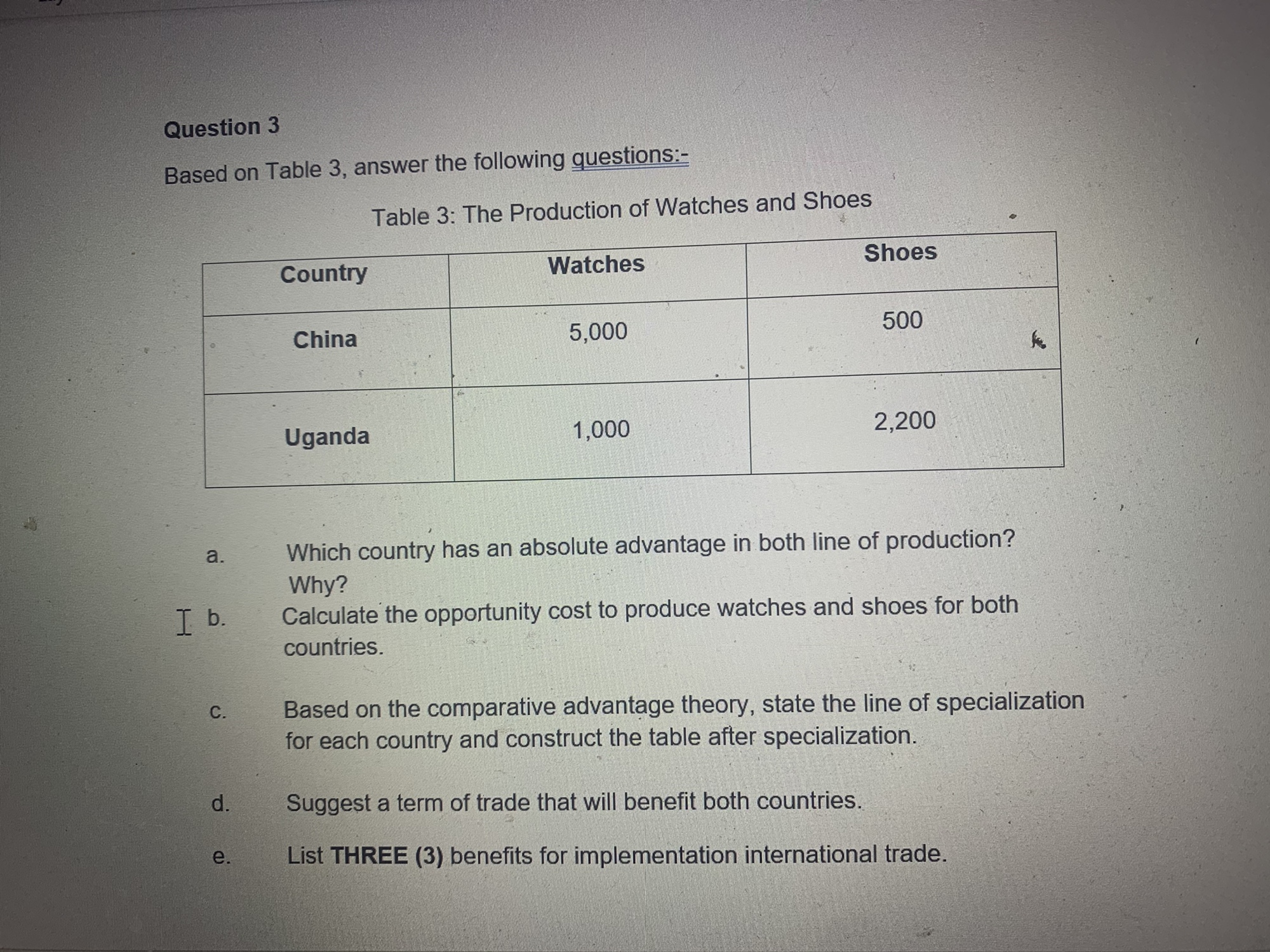 has an absolute advantage in the production of cars and radios? b)