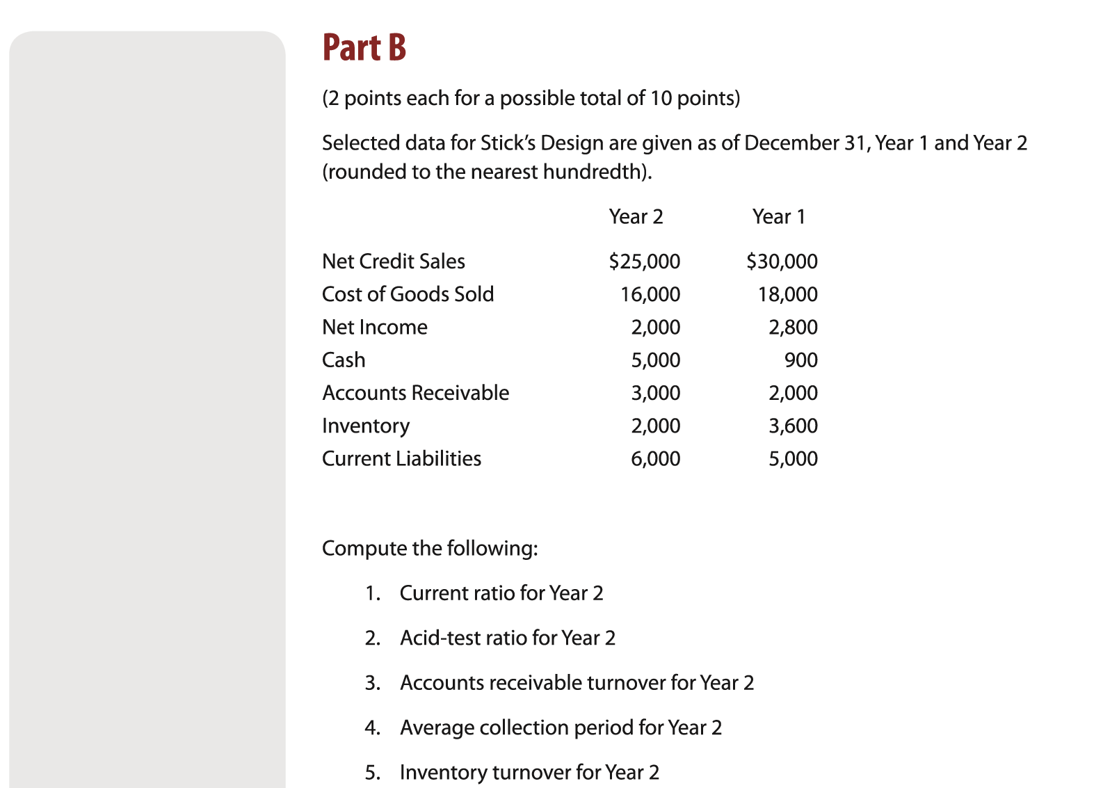 the indirect method. Net income $20,000 Depreciation expense 3,000 Increase in accounts