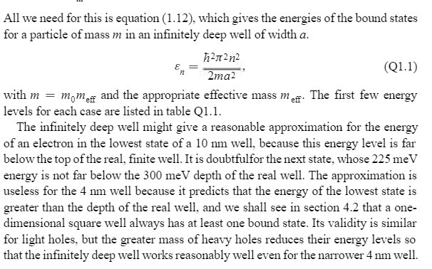 energies of the bound states for a particle of mass m in