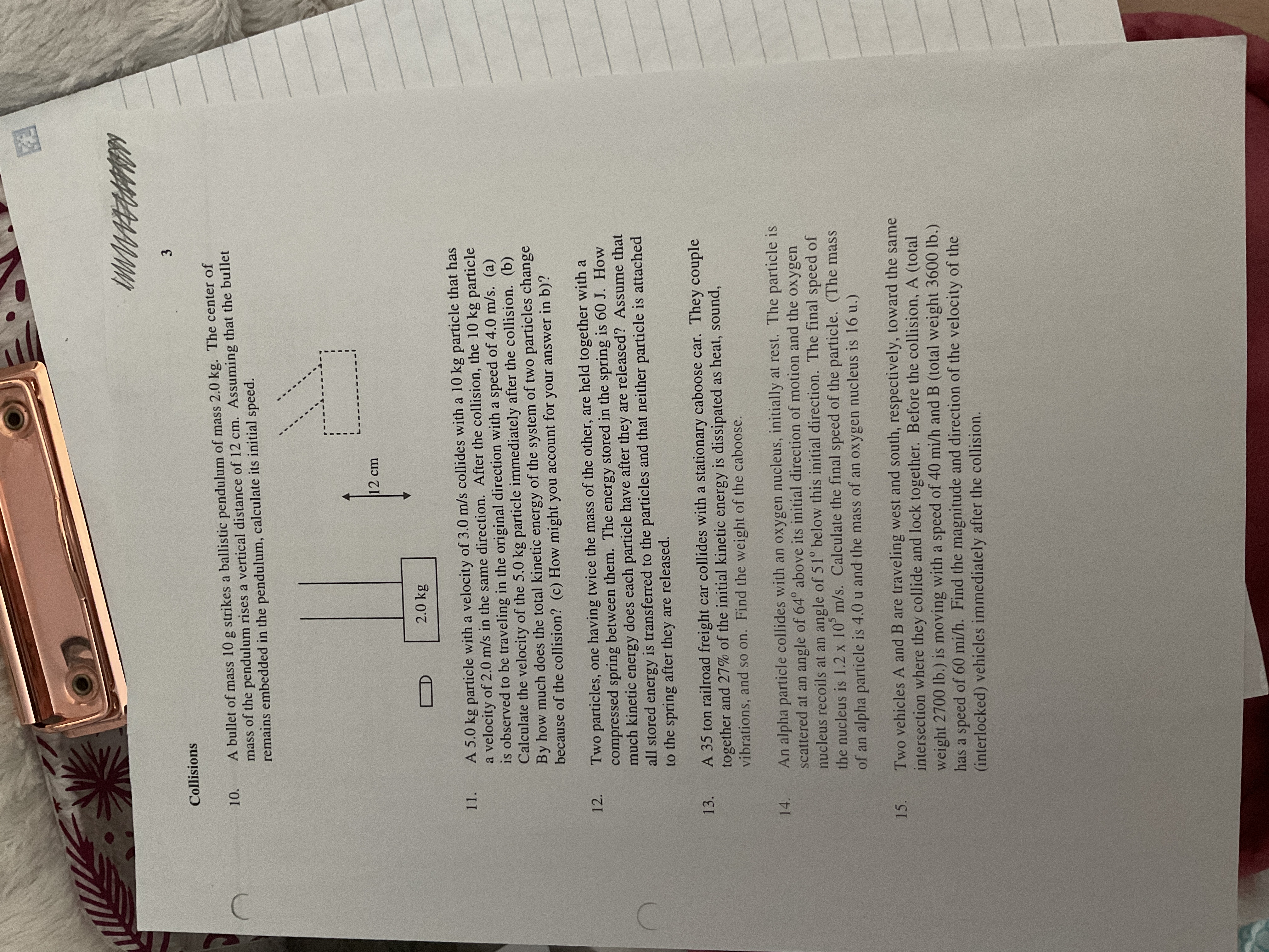  Problem Set 9: Collisions AP Physics C Supplementary Problems 1. A