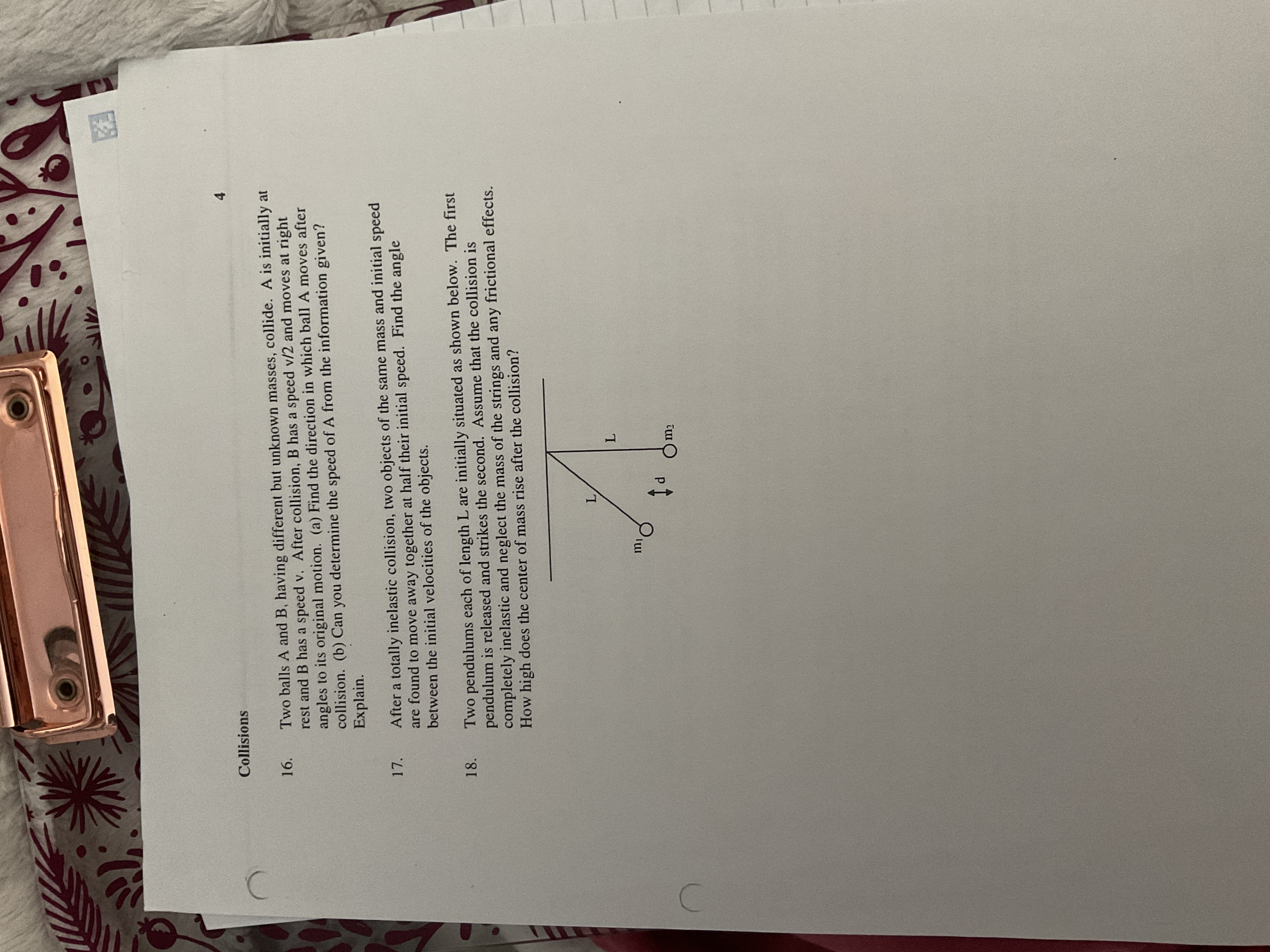 g moving at 7.8 m/s; the duration of the collision is 3.8