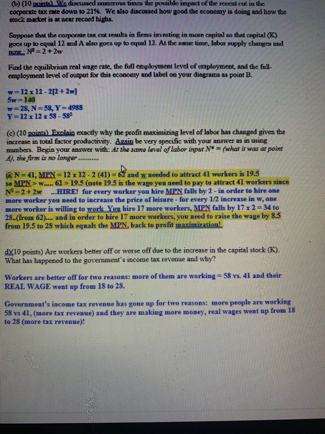 8 and K.= 12. Suppose that the labor supply function for this