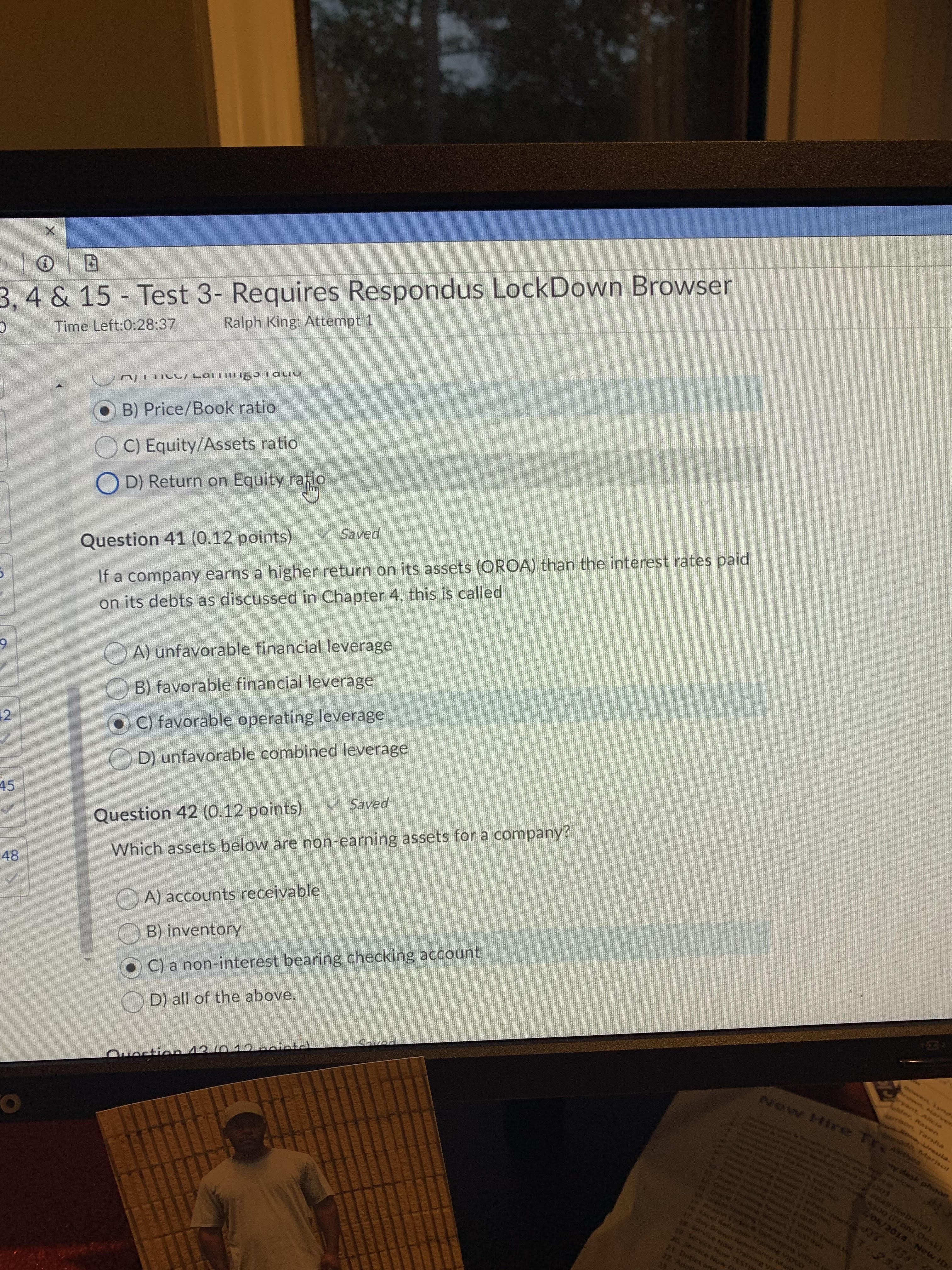 X 3, 4 & 15 - Test 3- Requires Respondus LockDown