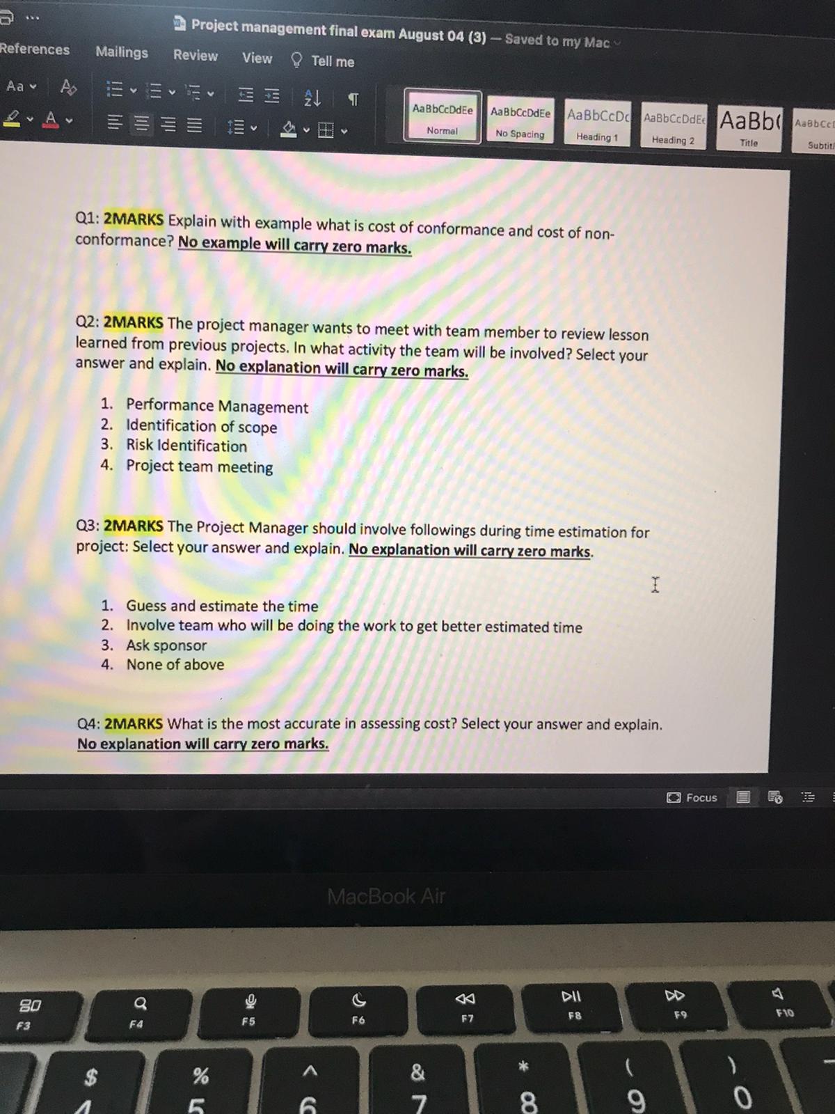  2 Project management final exam August 04 (3) - Saved to