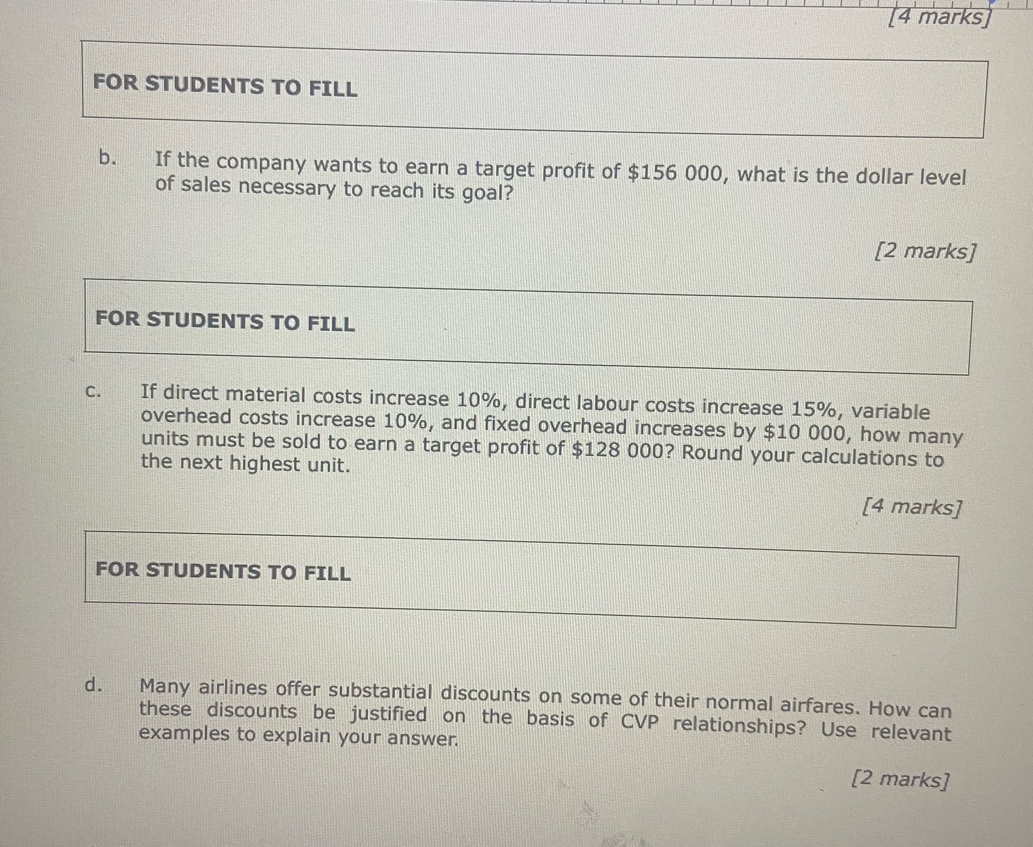 questions from Section B. 21) Details of XYZ Pty Ltd's income statement