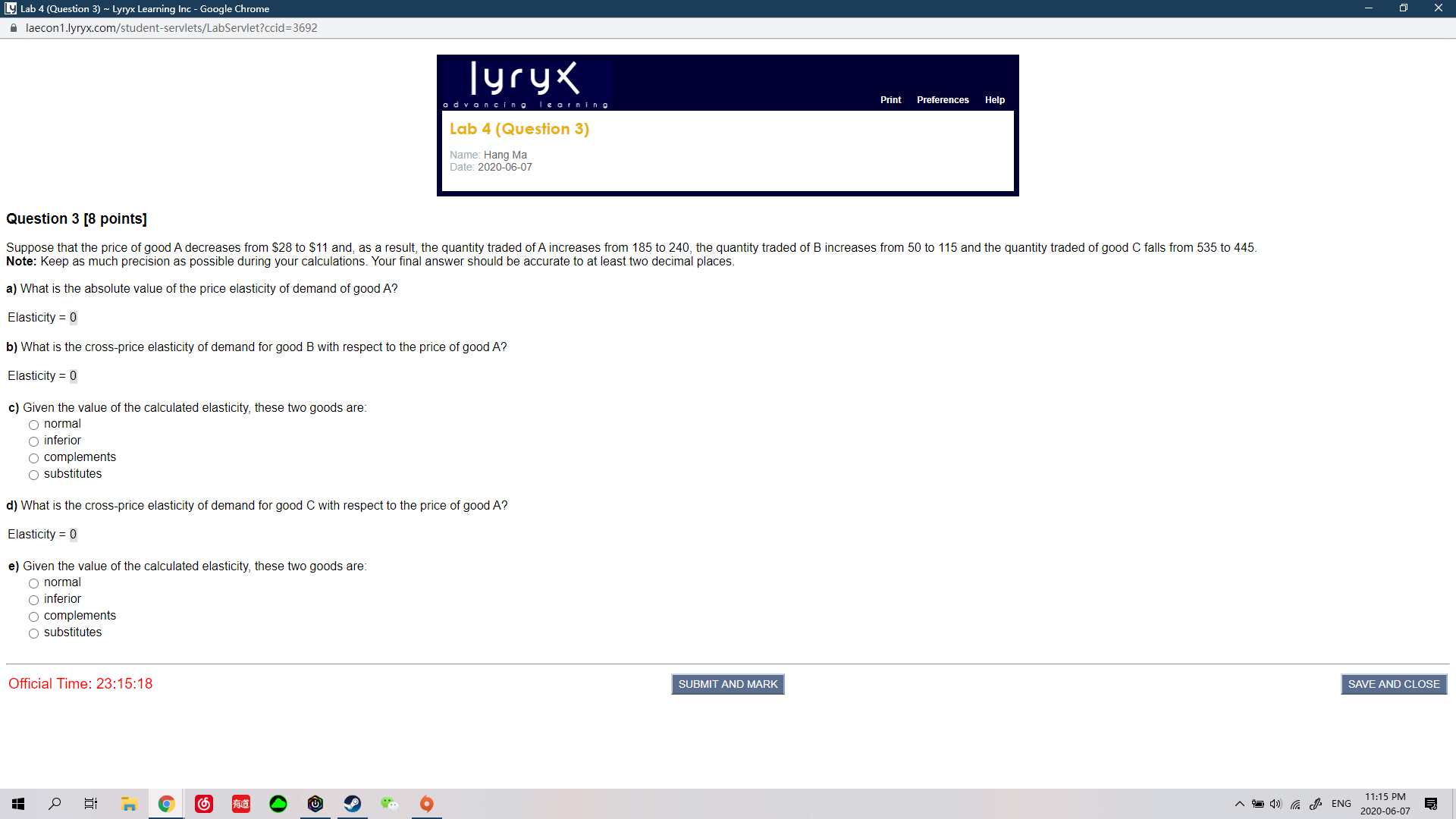  Ly Lab 4 (Question 3) ~ Lyryx Learning Inc - Google