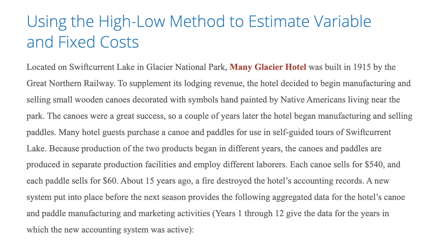  Using the HighLow Method to Estimate Variable and Fixed Costs Located