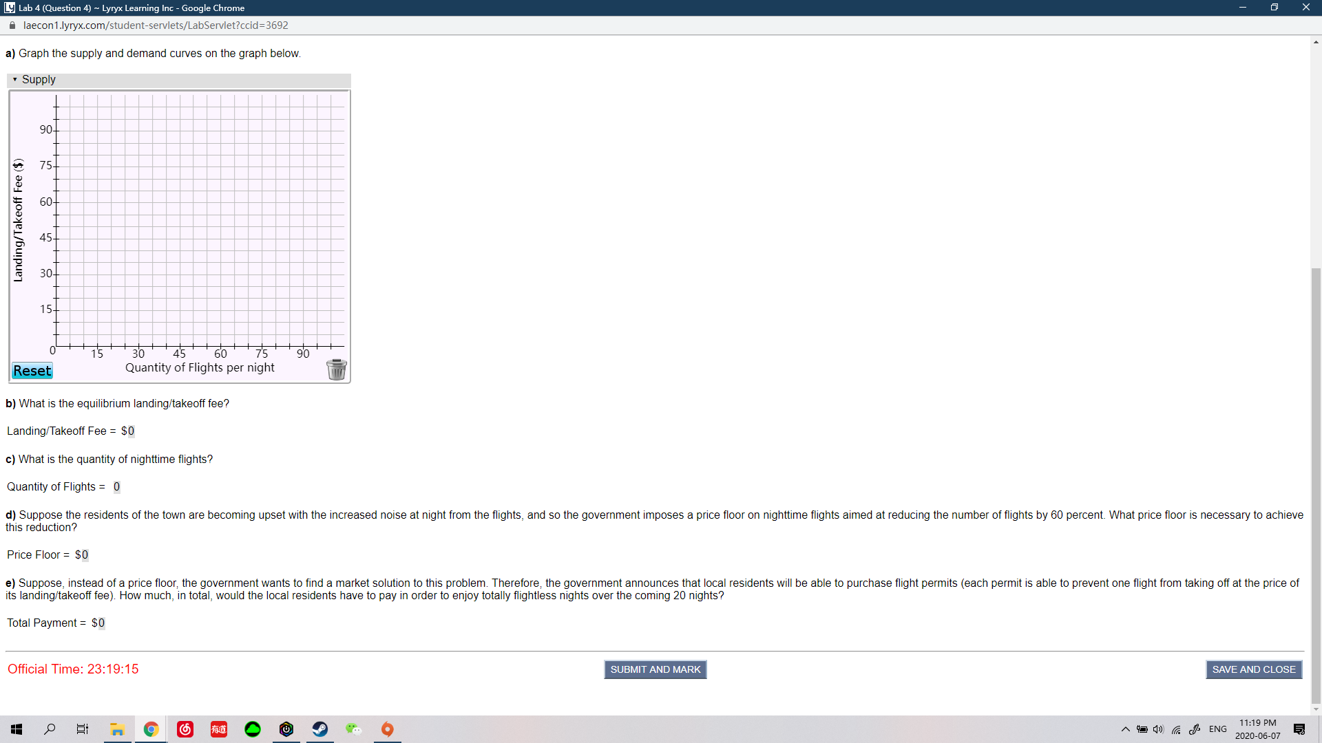 Chrome laecon1.lyryx.com/student-servlets/LabServlet?ccid=3692 Question 4 [10 points] The local airport of a small