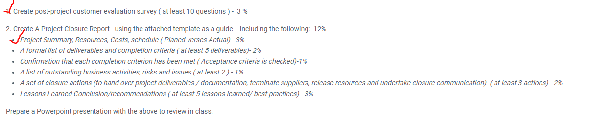  al create post-project customer evaluation survey ( at least 10 questions