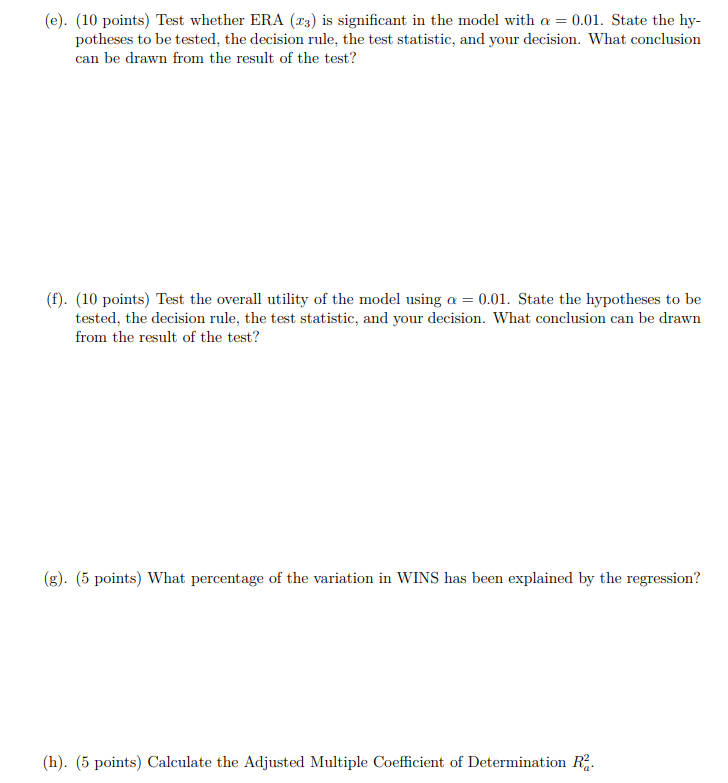 following output from 3113: Analysis of Variance Source DF Sum of Squares
