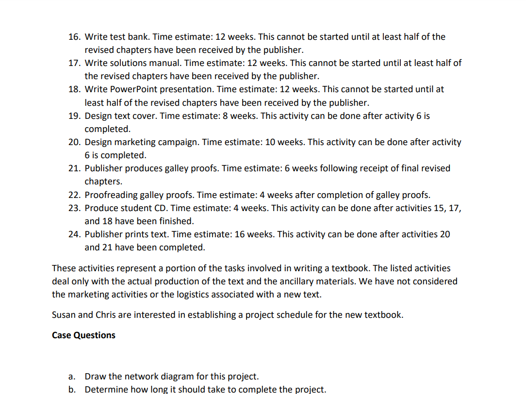 that must be done. 1. 10. 11. 12. 13. 14. 15. Write