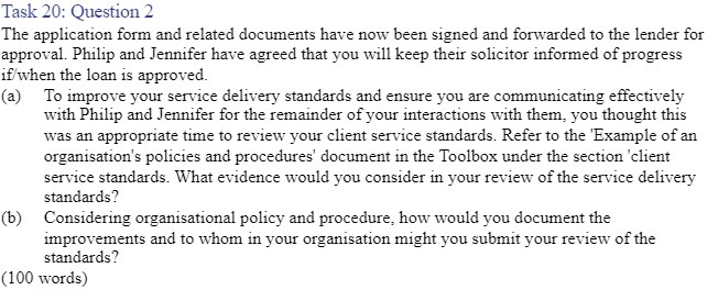 now been signed and forwarded to the lender for approval. Philip and