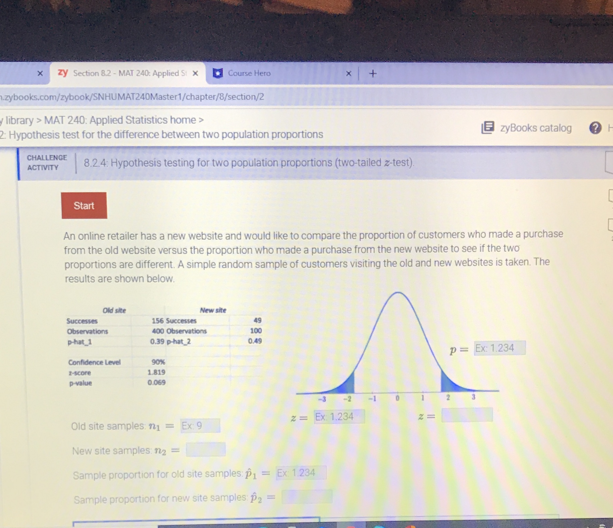Math 240 X zy Section 8.2 - MAT 240: Applied St x
