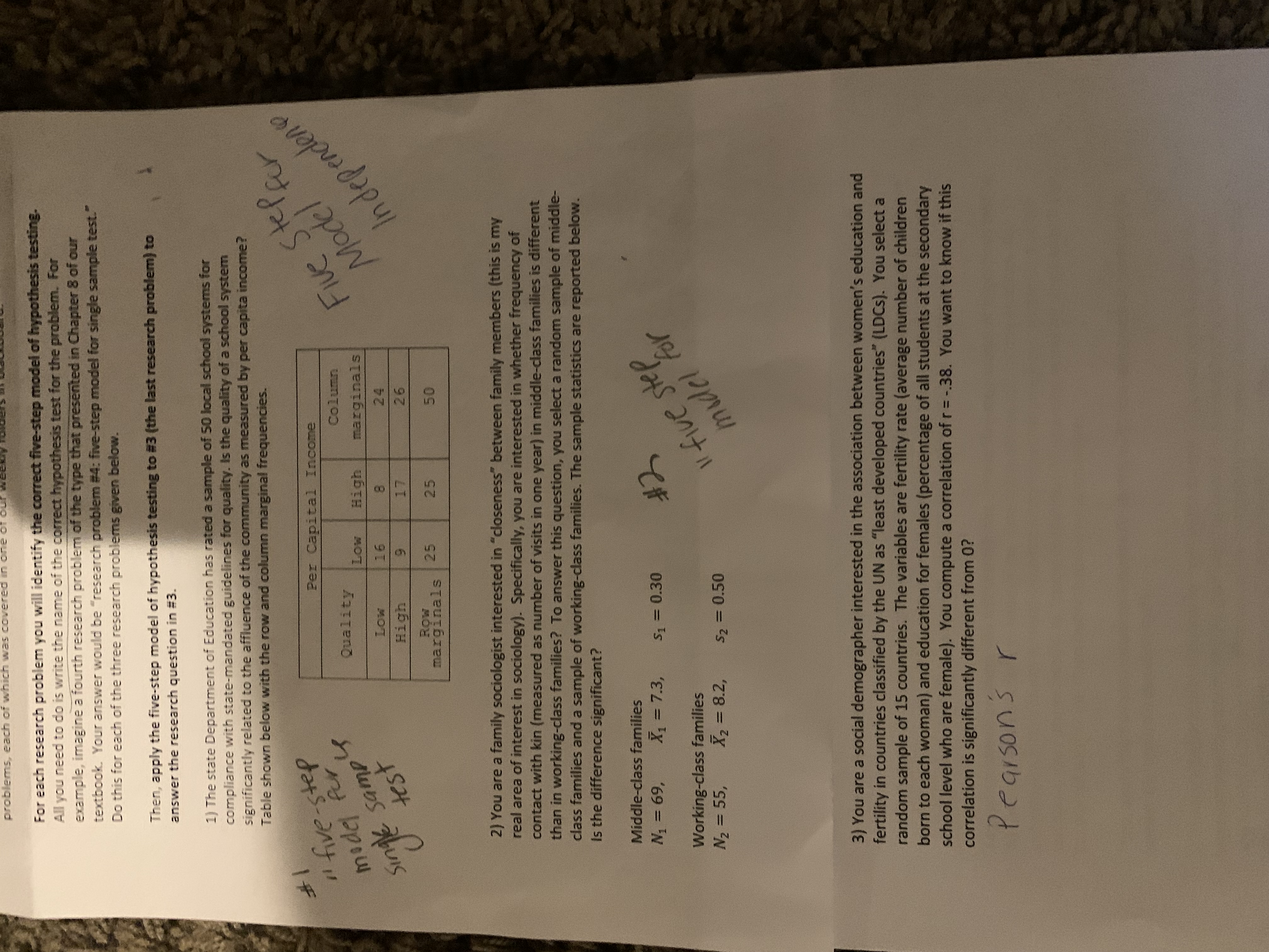 Can you check that the five step models for each one matches.