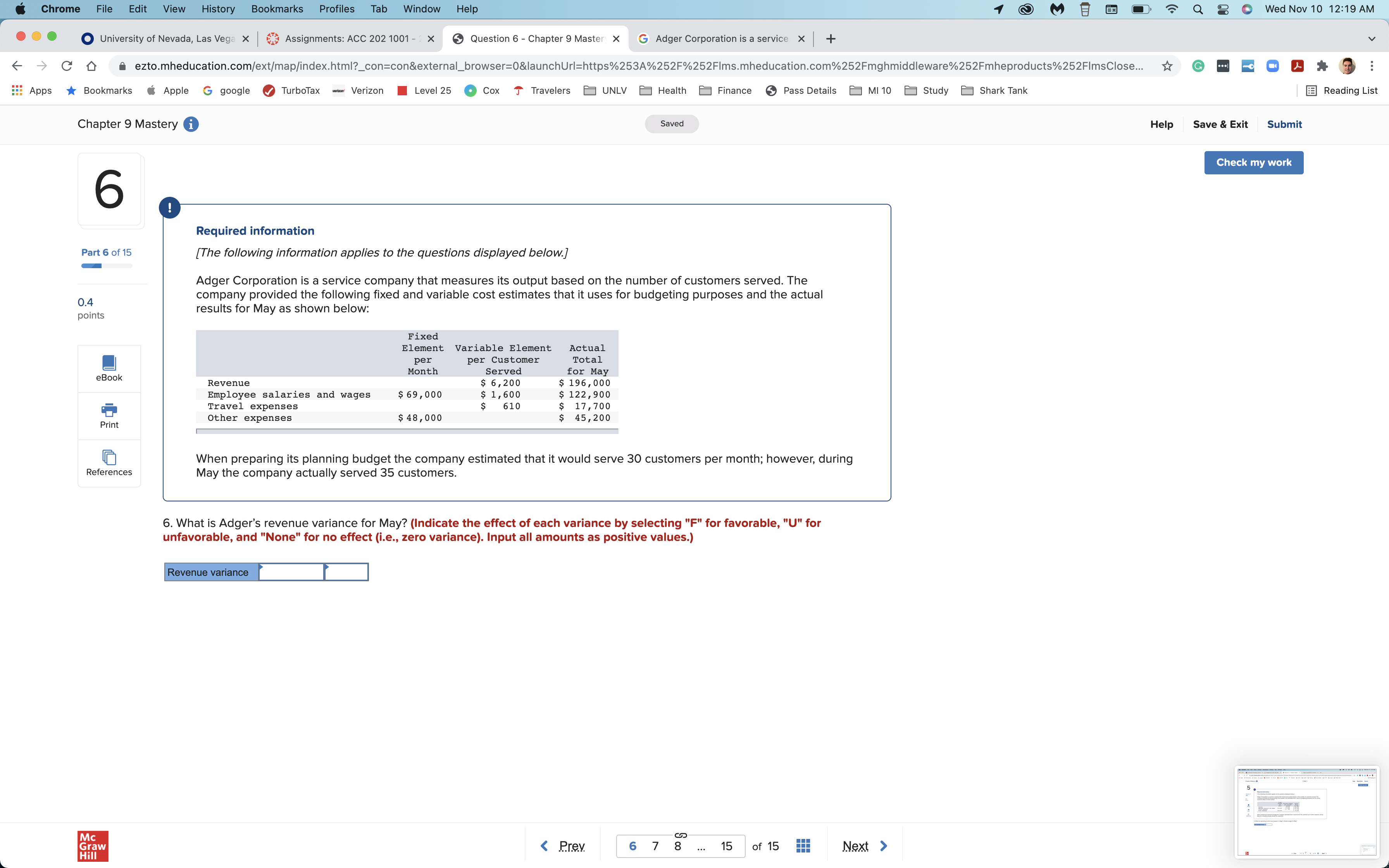12:19 AM .. . University of Nevada, Las Vega X Assignments: ACC
