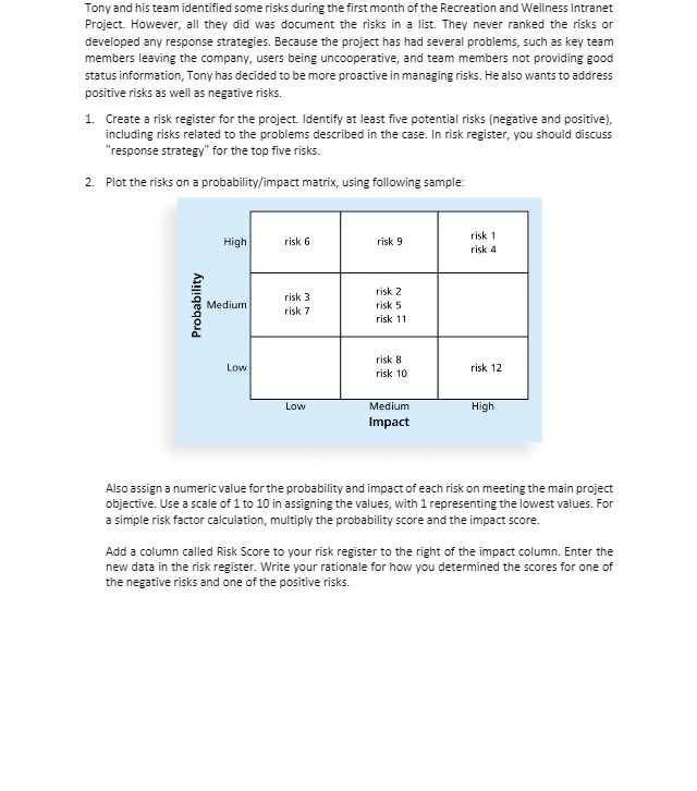 of the Recreation and Wellness Intranet Project. However, all they did was