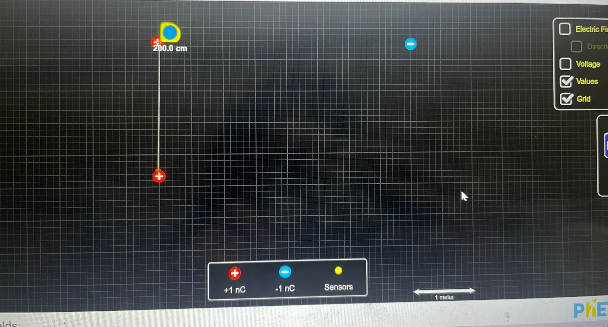 just want point 2 a O Electric Field 400.7 cm Direction or