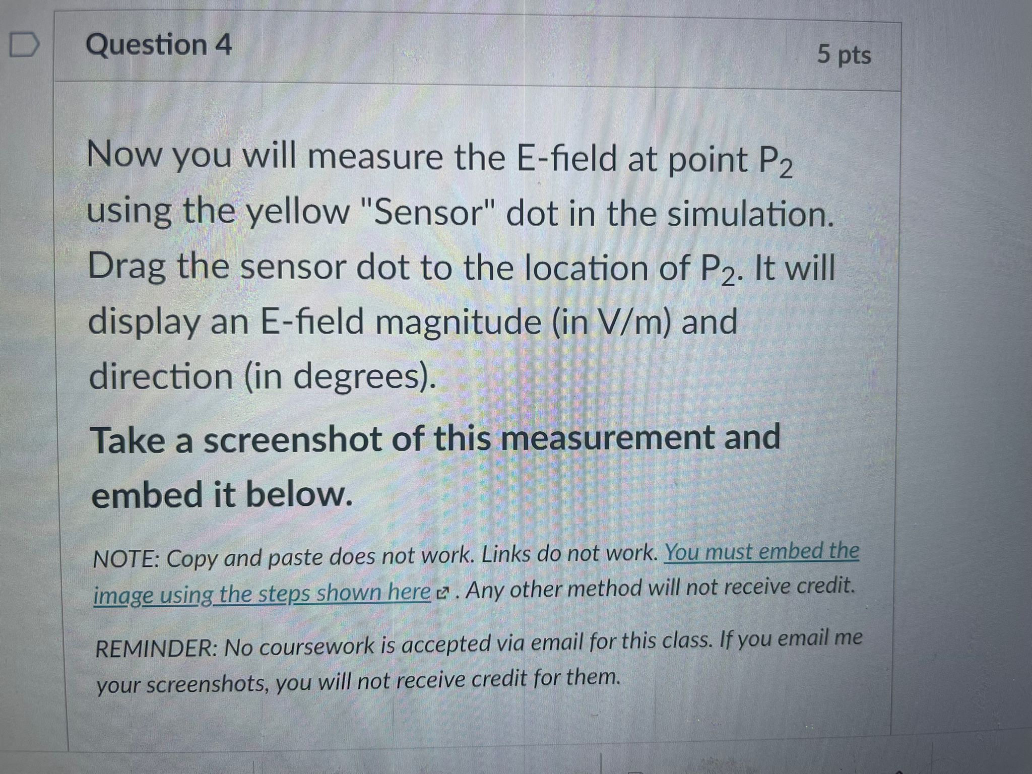will need to convert units of your measured value to N/C, as