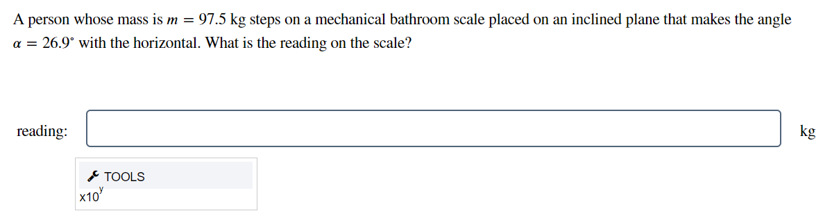 the scale? 4" TOOLS x10y Two blocks are connected by a massless