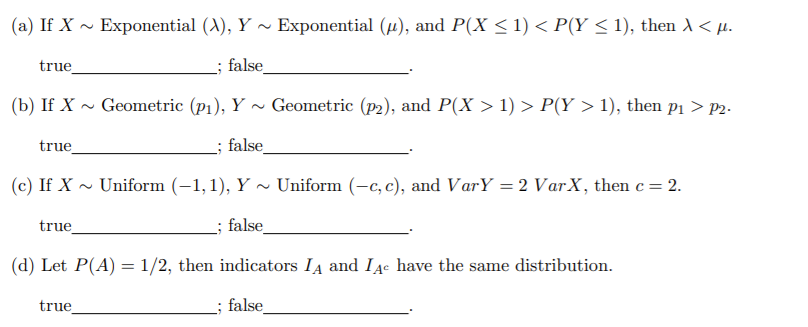  (a) If X ~ Exponential (A), Y ~ Exponential (), and