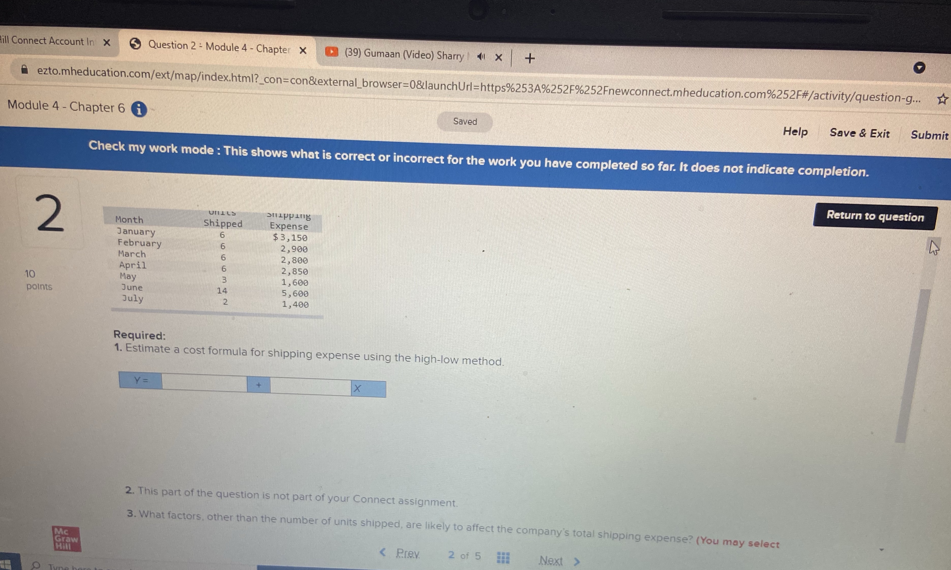 ill Connect Account In x 3 Question 2 - Module 4