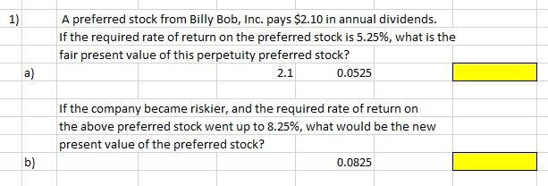 in annual dividends. If the required rate of return on the preferred