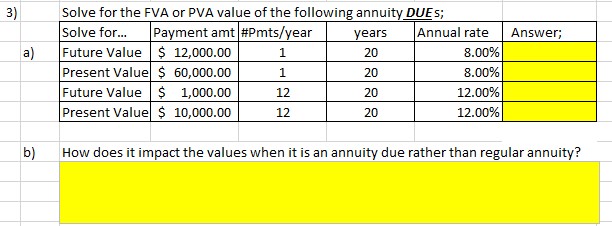 preferred stock?For question 1b, how to calculate FVA or PVA ifthe company