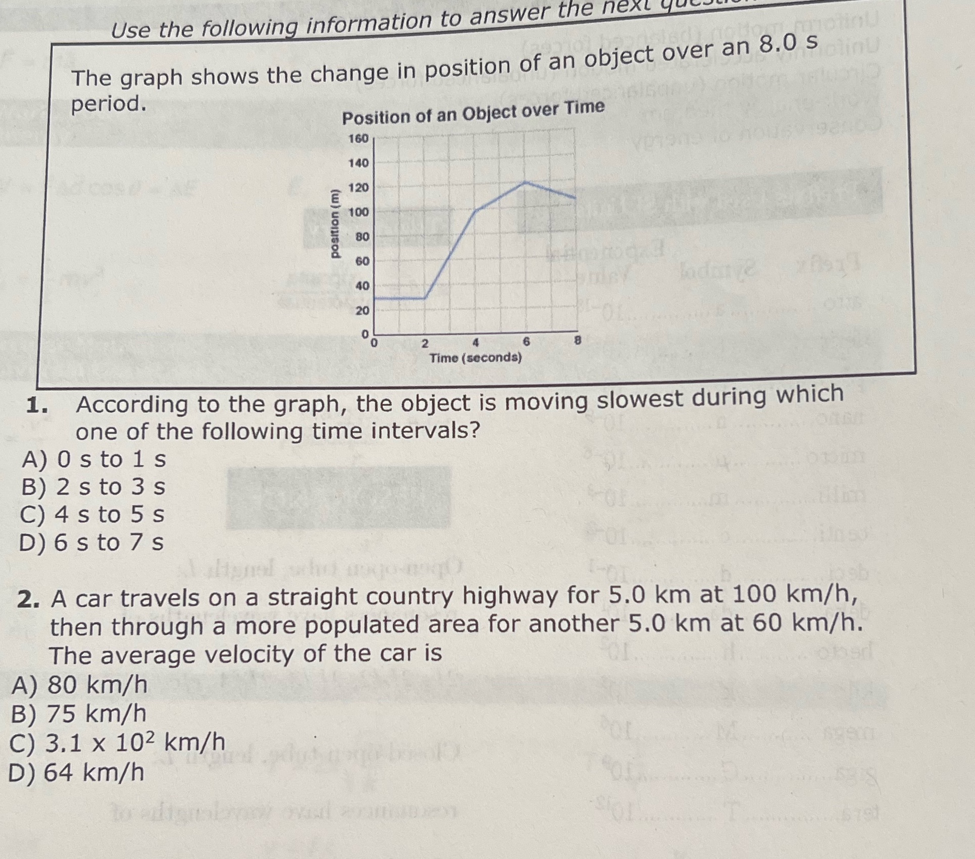 Help with 1,2 Use the following information to answer the next The