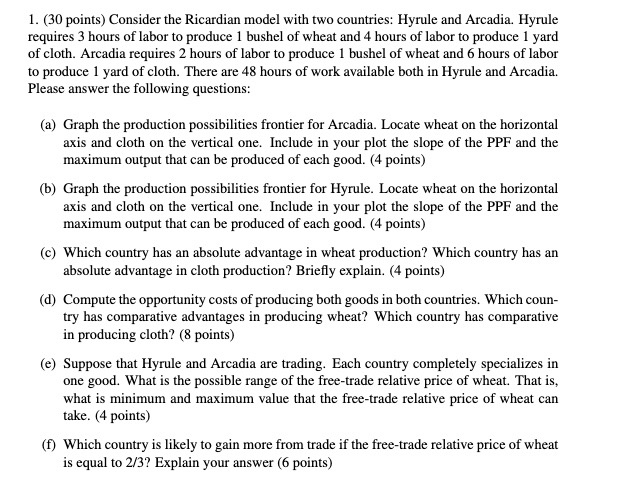 Please help with the following question. Thanks. 1. {3d points] Consider the